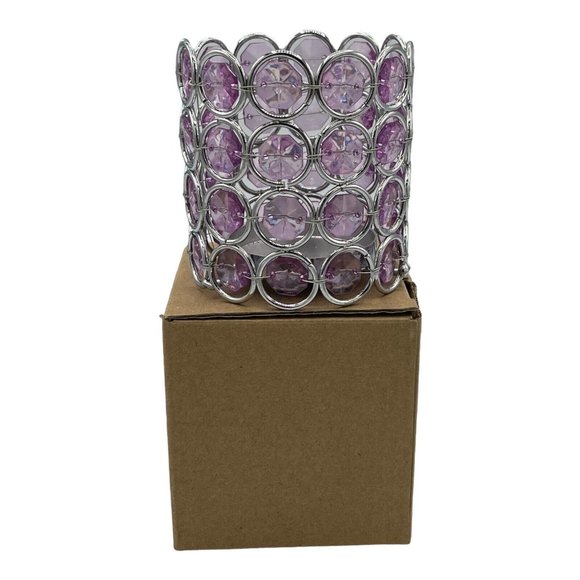 Avon Other - Avon Sparkle Birthstone Colored Votive Tea Light Holder Pink June NOS